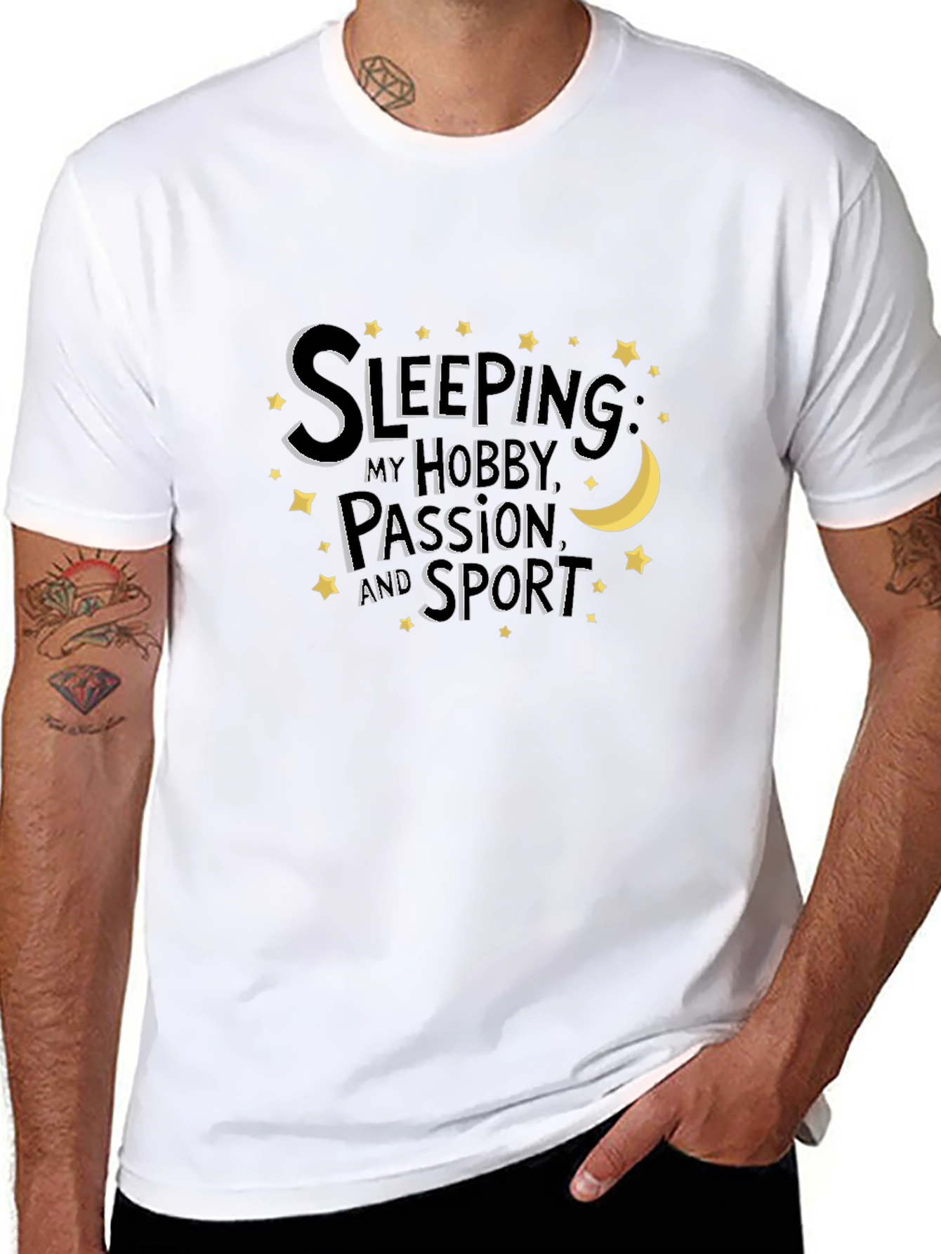 Camiseta Negra con Diseño de Sleeping is My Hobby
