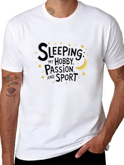 Camiseta Negra con Diseño de Sleeping is My Hobby