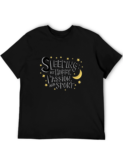 Camiseta Negra con Diseño de Sleeping is My Hobby