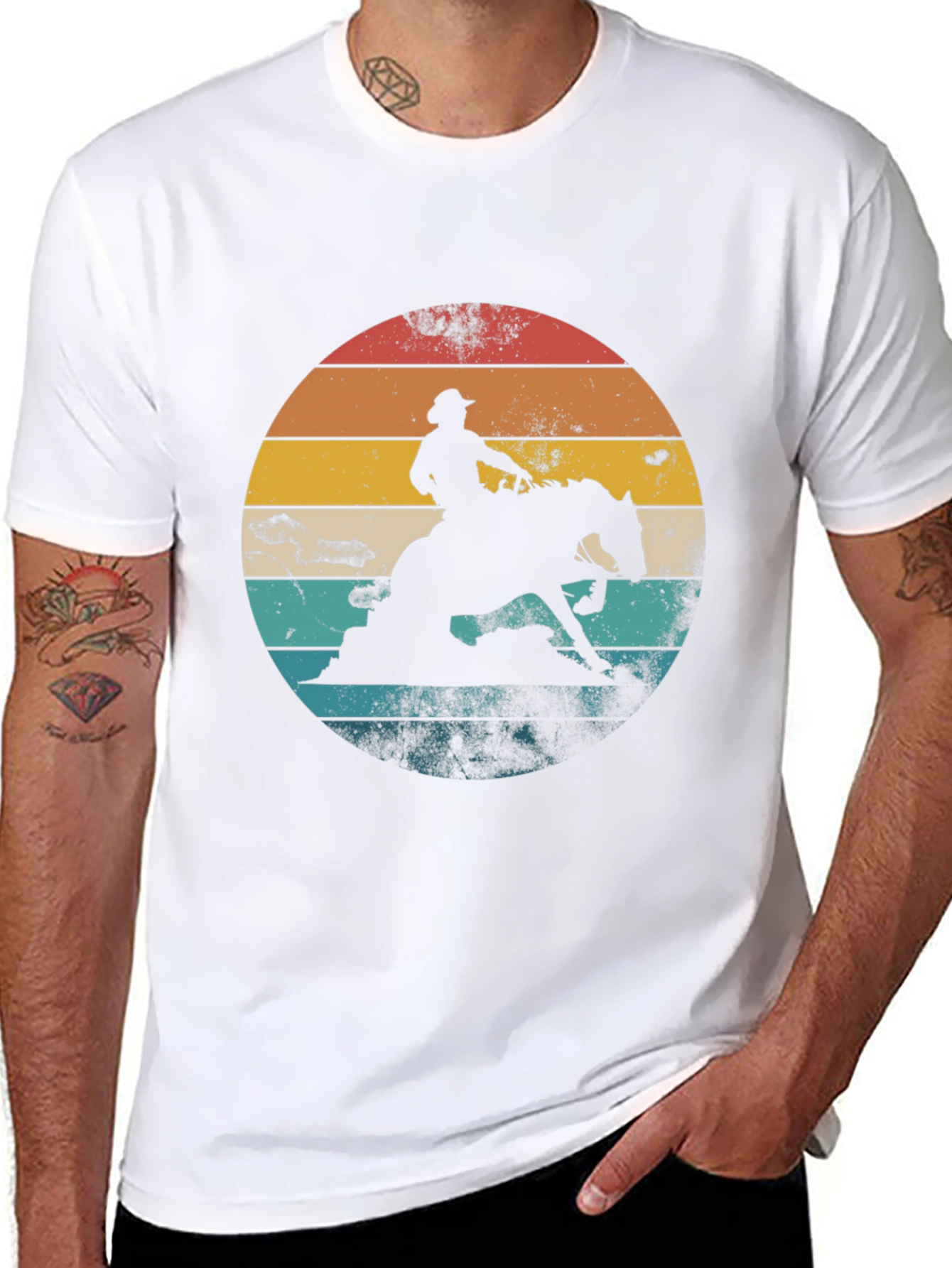 Camiseta Vaquero Retro Atardecer