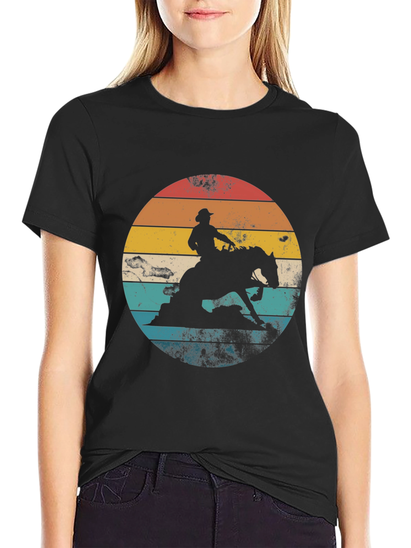 Camiseta Vaquero Retro Atardecer