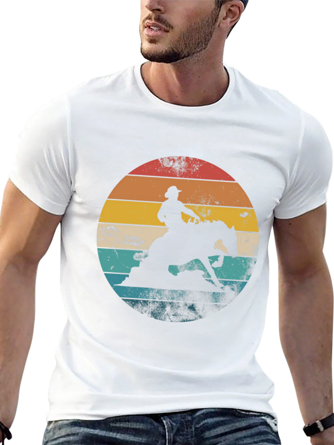 Camiseta Vaquero Retro Atardecer