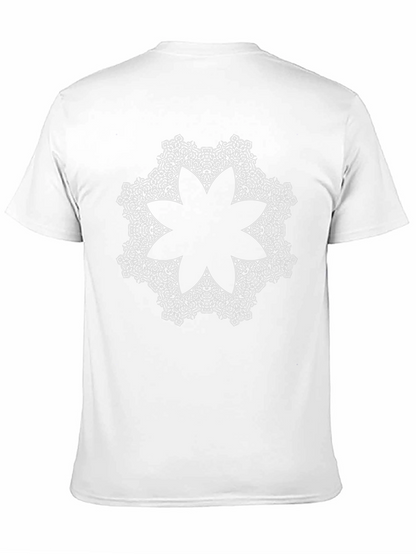 Camiseta Negra Mandala Floral Estampada