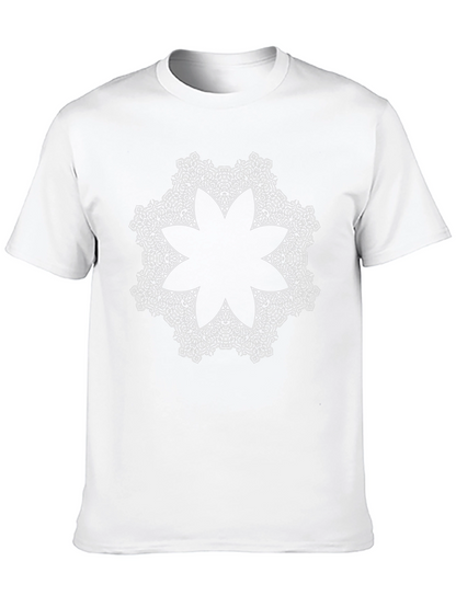 Camiseta Negra Mandala Floral Estampada