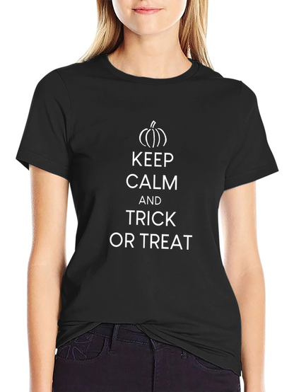 Camiseta Negra Keep Calm Trick or Treat Halloween