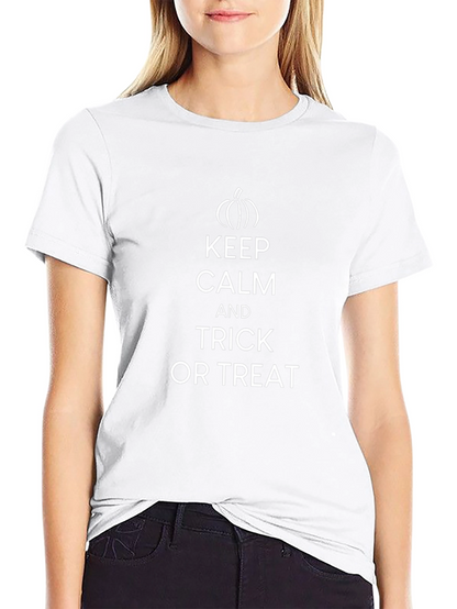 Camiseta Negra Keep Calm Trick or Treat Halloween