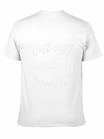 Camiseta Negra Just Call We Will Save Your Soul