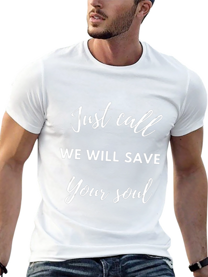 Camiseta Negra Just Call We Will Save Your Soul