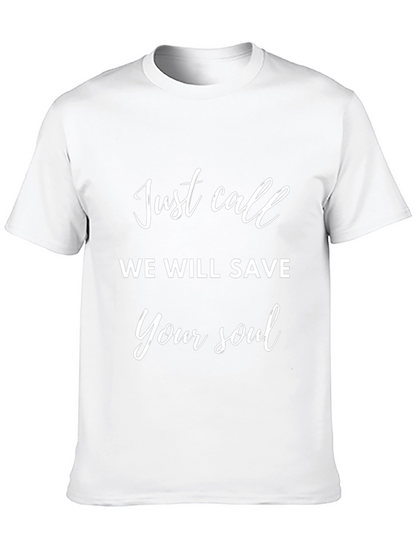 Camiseta Negra Just Call We Will Save Your Soul