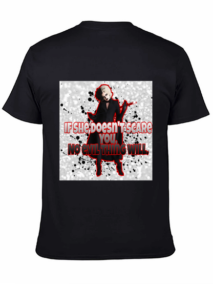 Camiseta Negra con Diseño de Terror