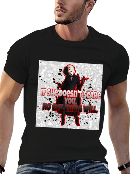 Camiseta Negra con Diseño de Terror