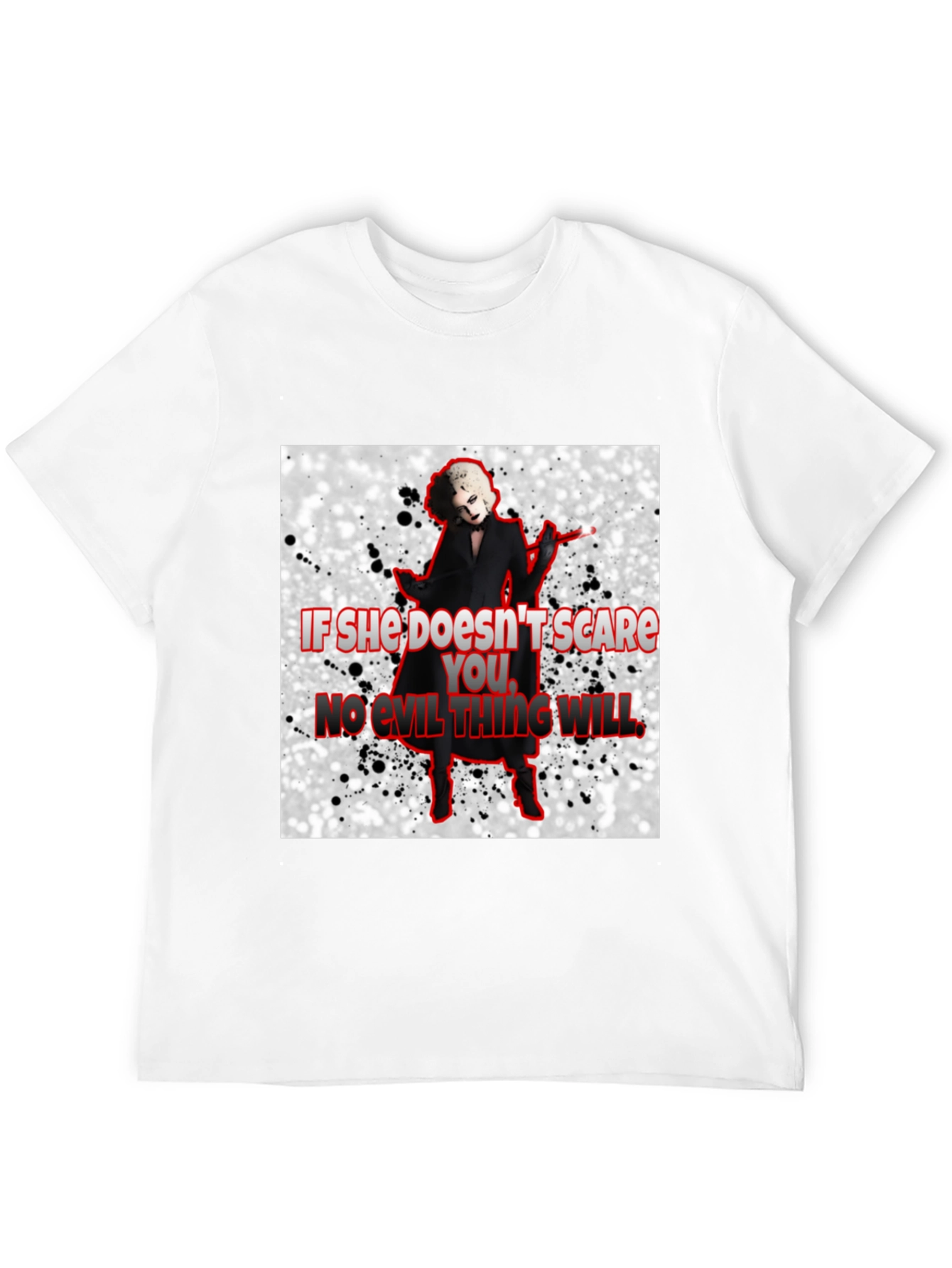 Camiseta Negra con Diseño de Terror