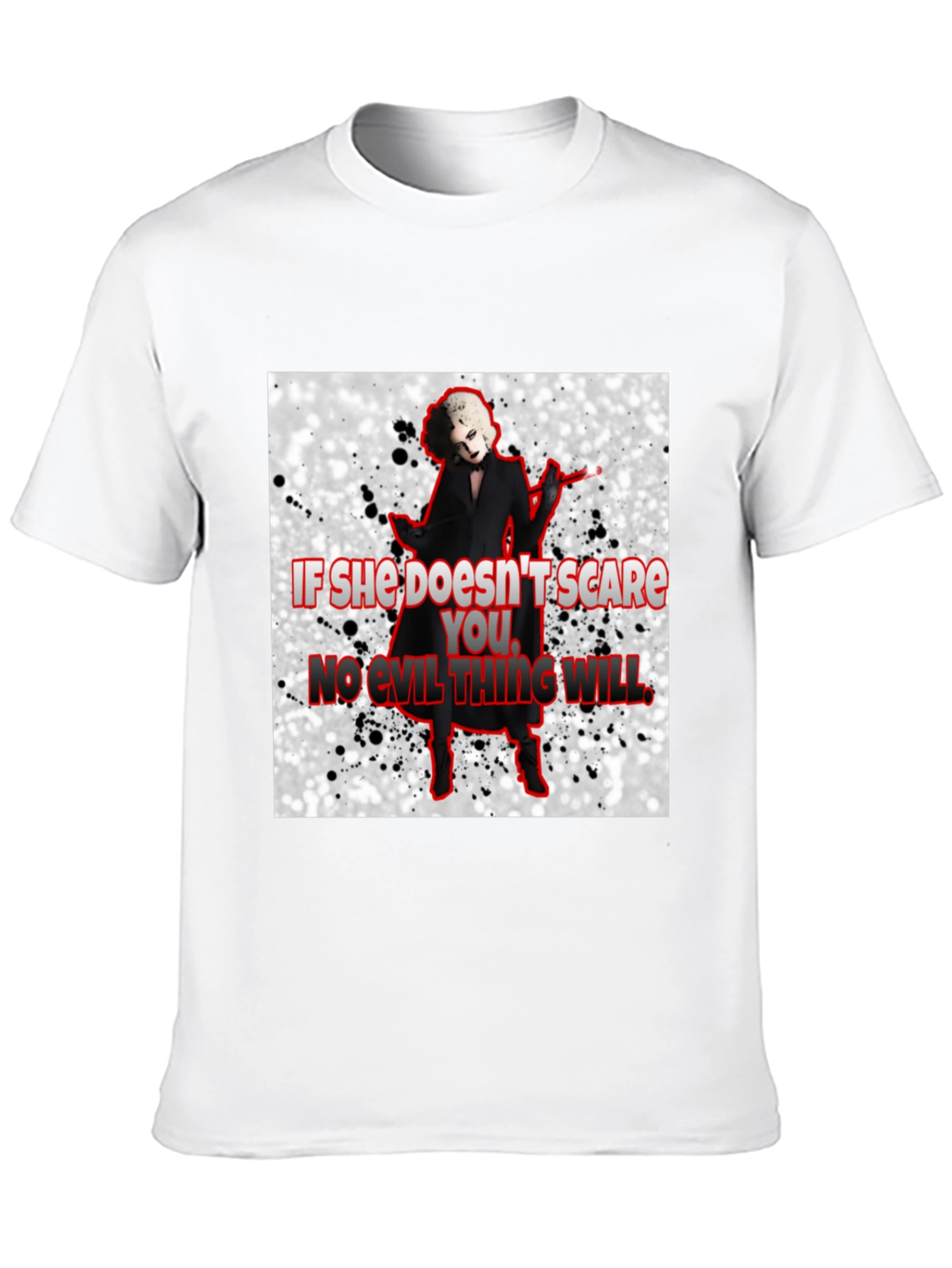 Camiseta Negra con Diseño de Terror