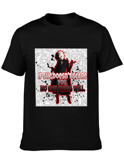 Camiseta Negra con Diseño de Terror