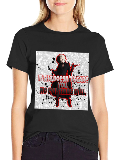 Camiseta Negra con Diseño de Terror