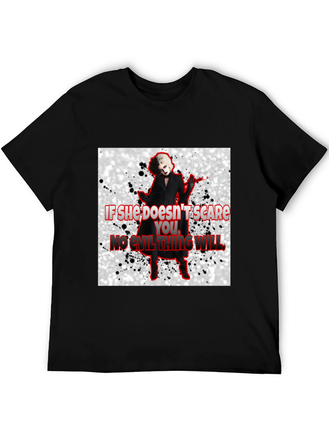 Camiseta Negra con Diseño de Terror