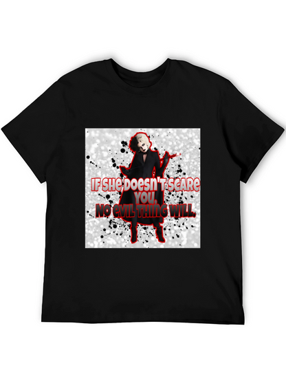 Camiseta Negra con Diseño de Terror