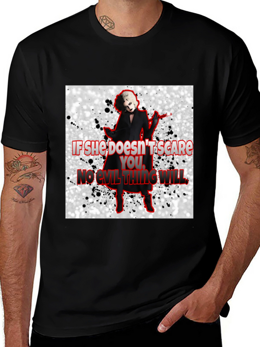 Camiseta Negra con Diseño de Terror