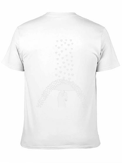 Camiseta Negra Romántica: Amor Bajo la Lluvia