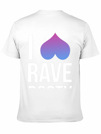 Camiseta Negra I <3 Rave Booty Divertida