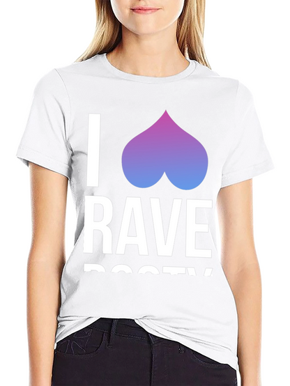 Camiseta Negra I <3 Rave Booty Divertida