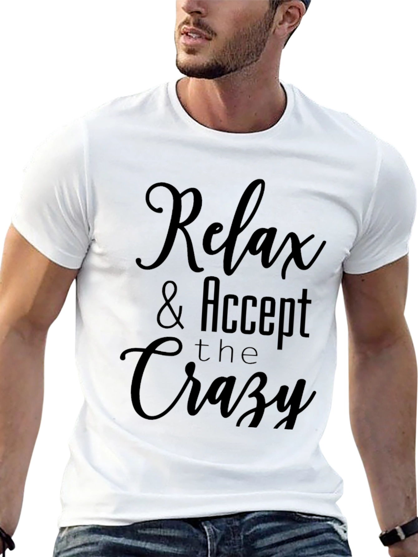 Camiseta Negra: Relax & Accept the Crazy