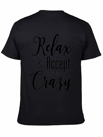 Camiseta Negra: Relax & Accept the Crazy