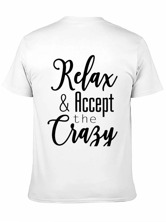 Camiseta Negra: Relax & Accept the Crazy