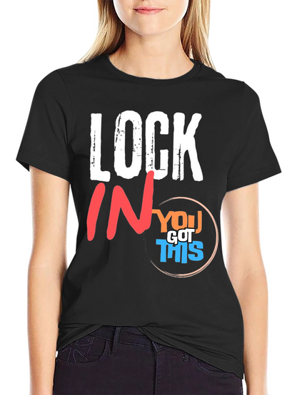 Camiseta Negra Motivacional Lock In You Got This