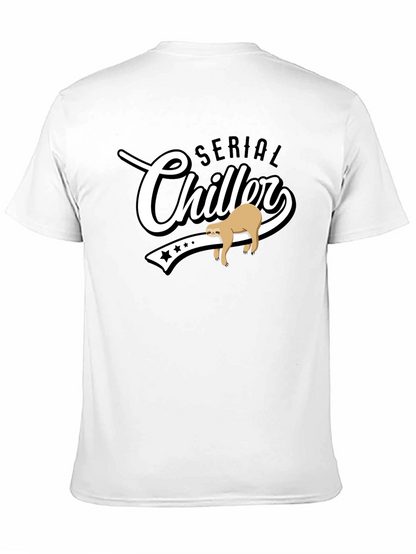 Camiseta Negra Serial Chiller con Diseño de Perezoso