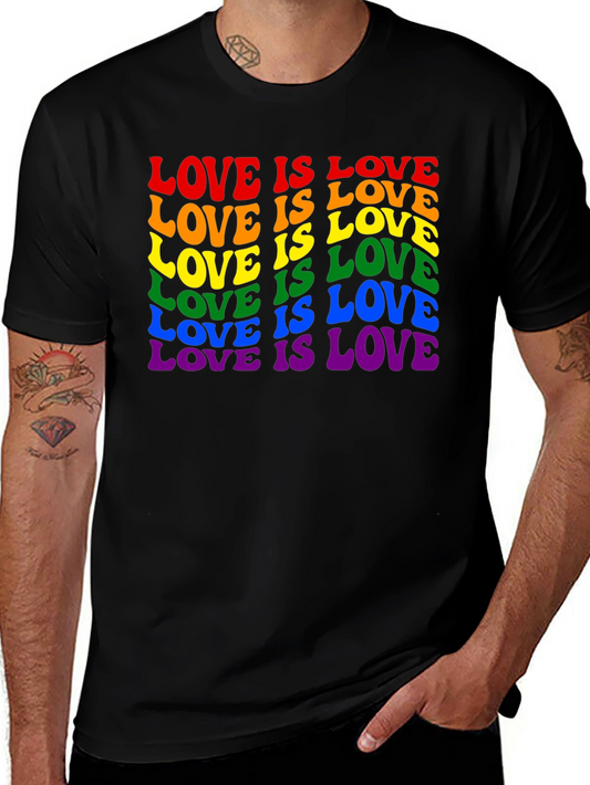 Camiseta Negra Love is Love LGBTQ+ Orgullo