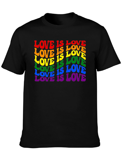 Camiseta Negra Love is Love LGBTQ+ Orgullo