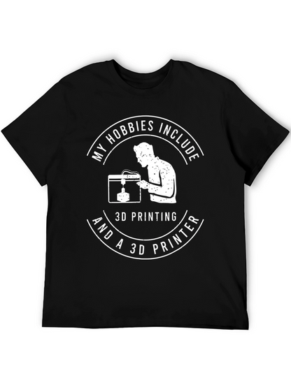 Camiseta Negra con Diseño Divertido de Impresión 3D