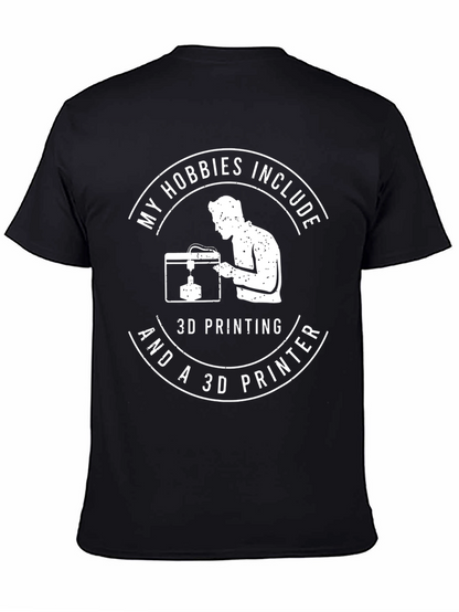 Camiseta Negra con Diseño Divertido de Impresión 3D