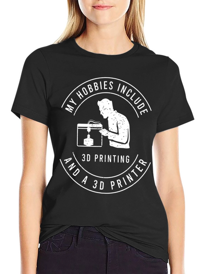 Camiseta Negra con Diseño Divertido de Impresión 3D