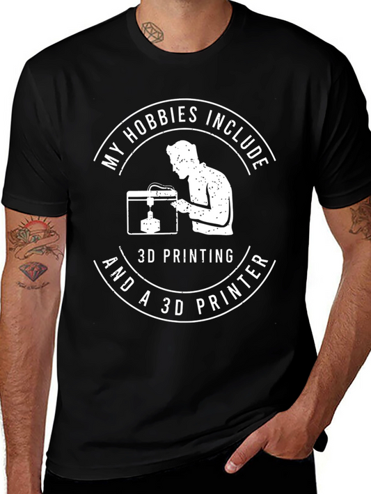 Camiseta Negra con Diseño Divertido de Impresión 3D