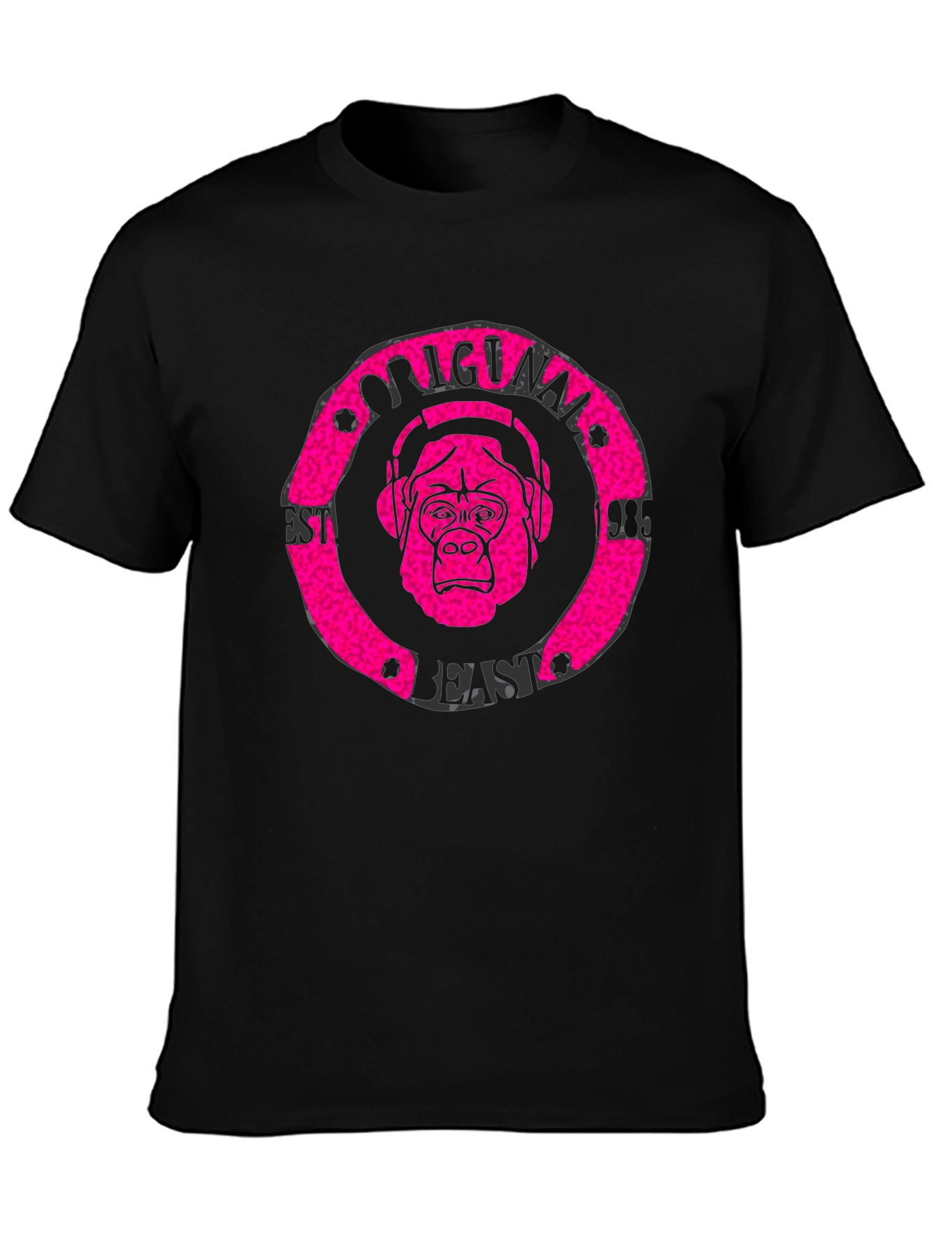 Camiseta Negra Hombre Estampado Original