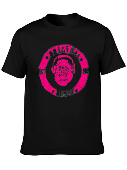 Camiseta Negra Hombre Estampado Original