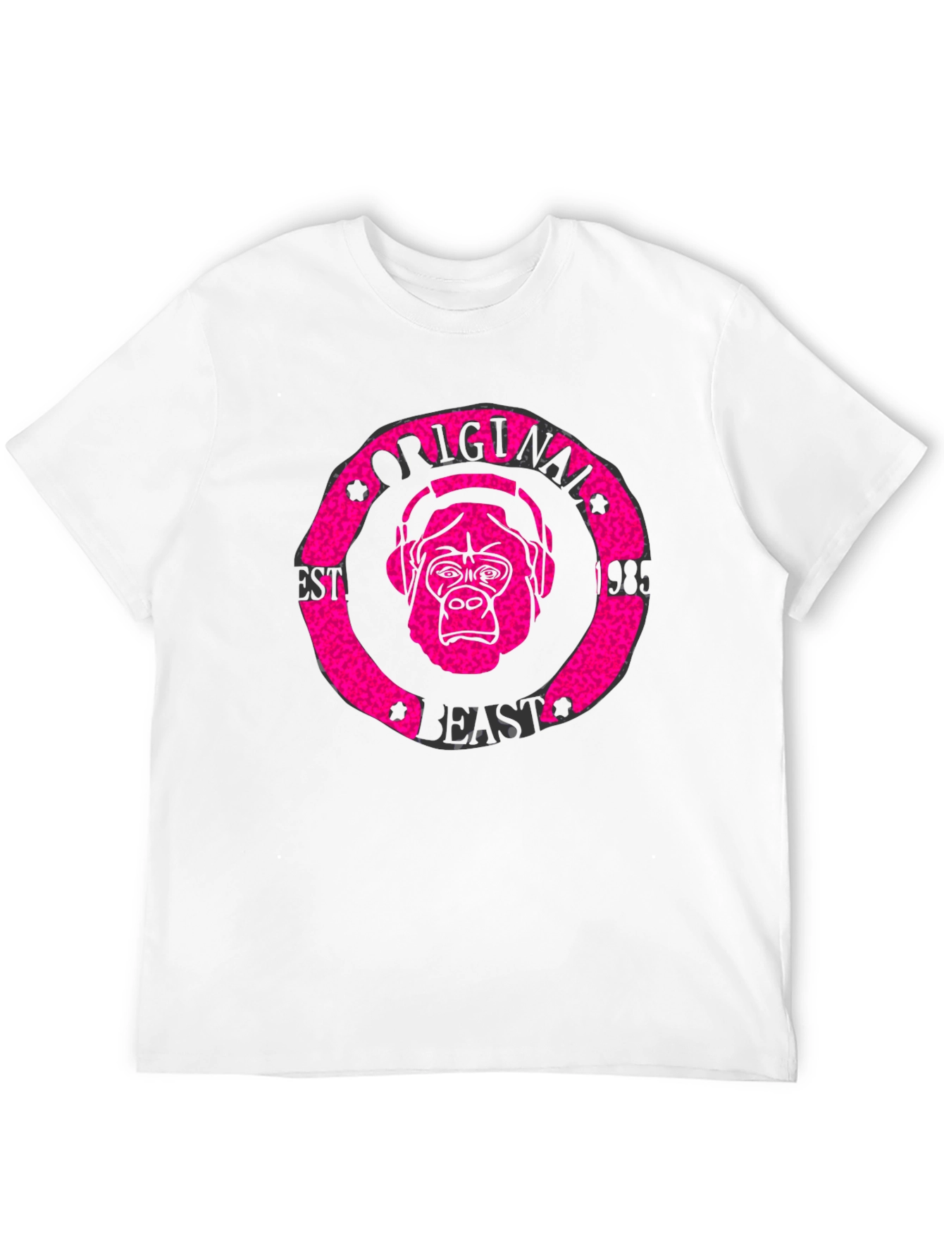 Camiseta Negra Hombre Estampado Original