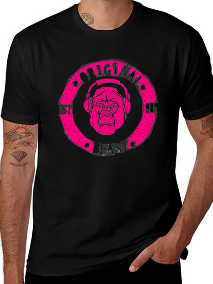 Camiseta Negra Hombre Estampado Original
