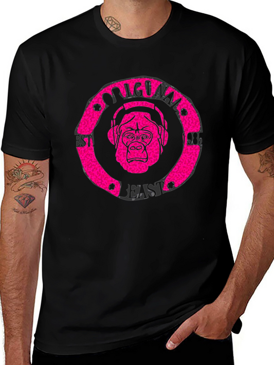 Camiseta Negra Hombre Estampado Original