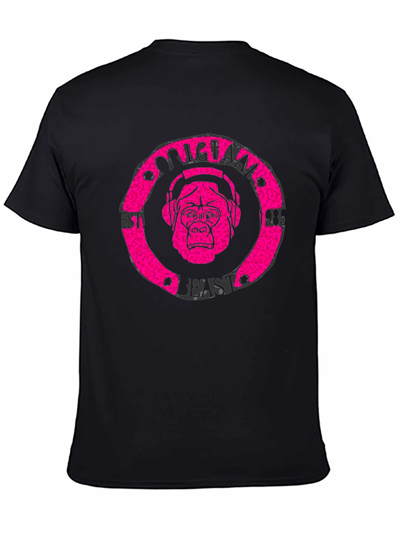 Camiseta Negra Hombre Estampado Original