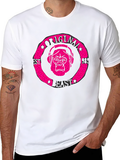Camiseta Negra Hombre Estampado Original