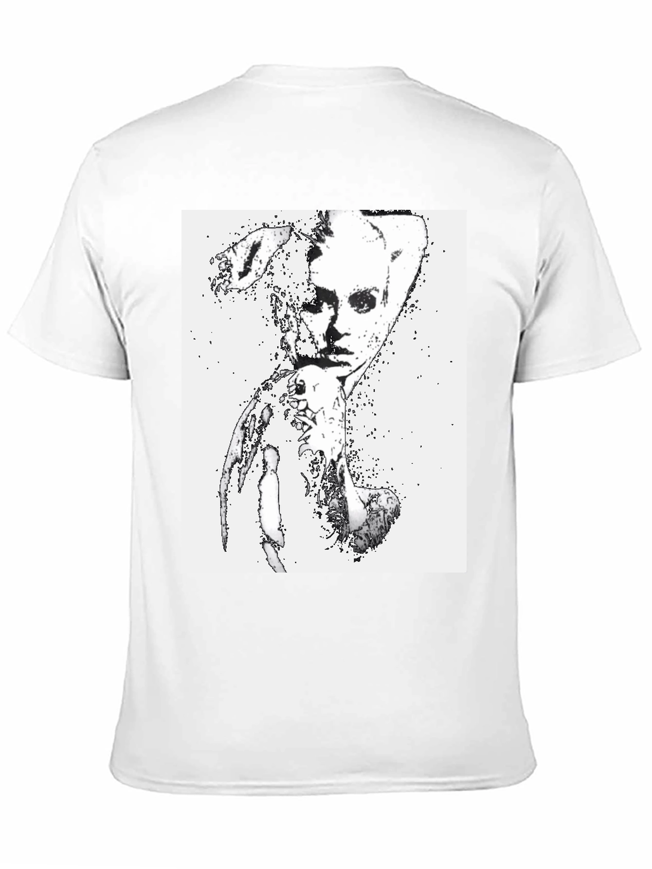 Camiseta Negra con Diseño Abstracto Mujer