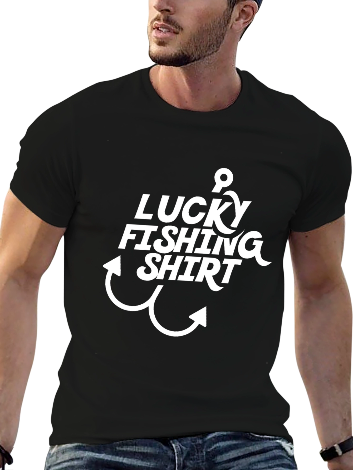Camiseta Negra Pesca Afortunada