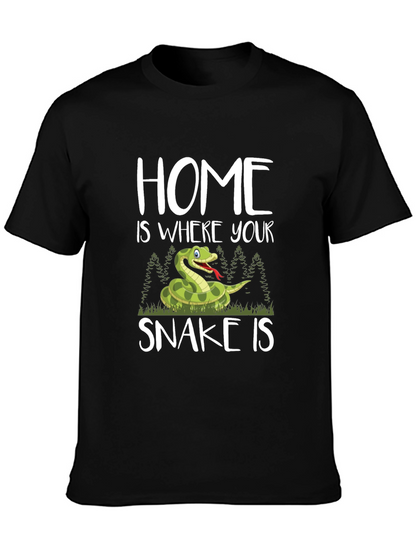 Camiseta Negra Hogar es donde está tu serpiente