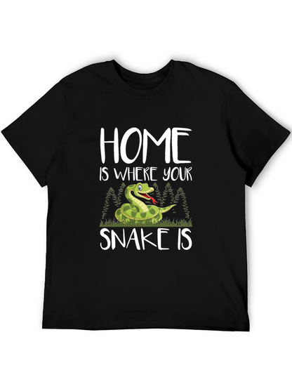 Camiseta Negra Hogar es donde está tu serpiente