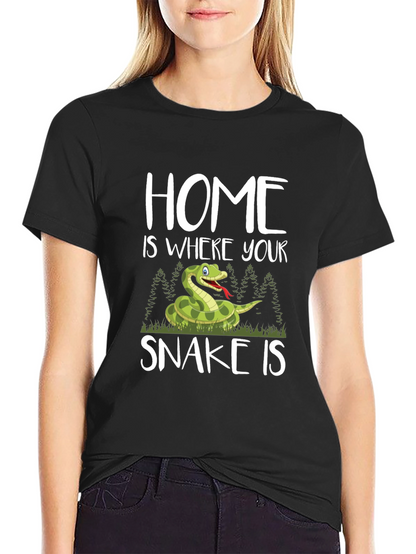 Camiseta Negra Hogar es donde está tu serpiente