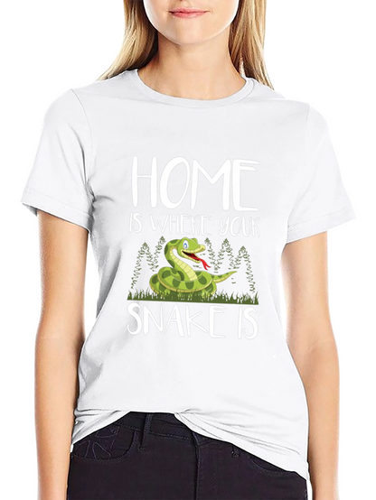 Camiseta Negra Hogar es donde está tu serpiente