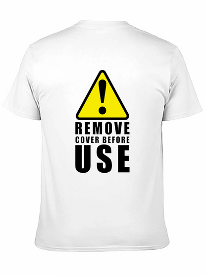Camiseta Negra con Diseño de Advertencia